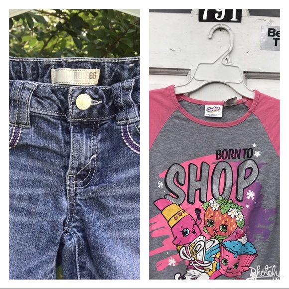 Route 66 Embroidered Jean Shorts Shopkins Tie Tee - Picture 12 of 16